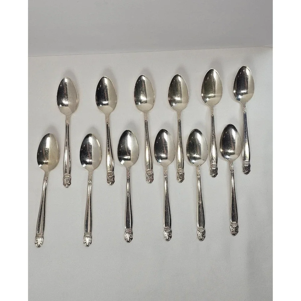 Holmes & Edwards Danish Princess IS Silverplate Teaspoons Set of 12 Vintage